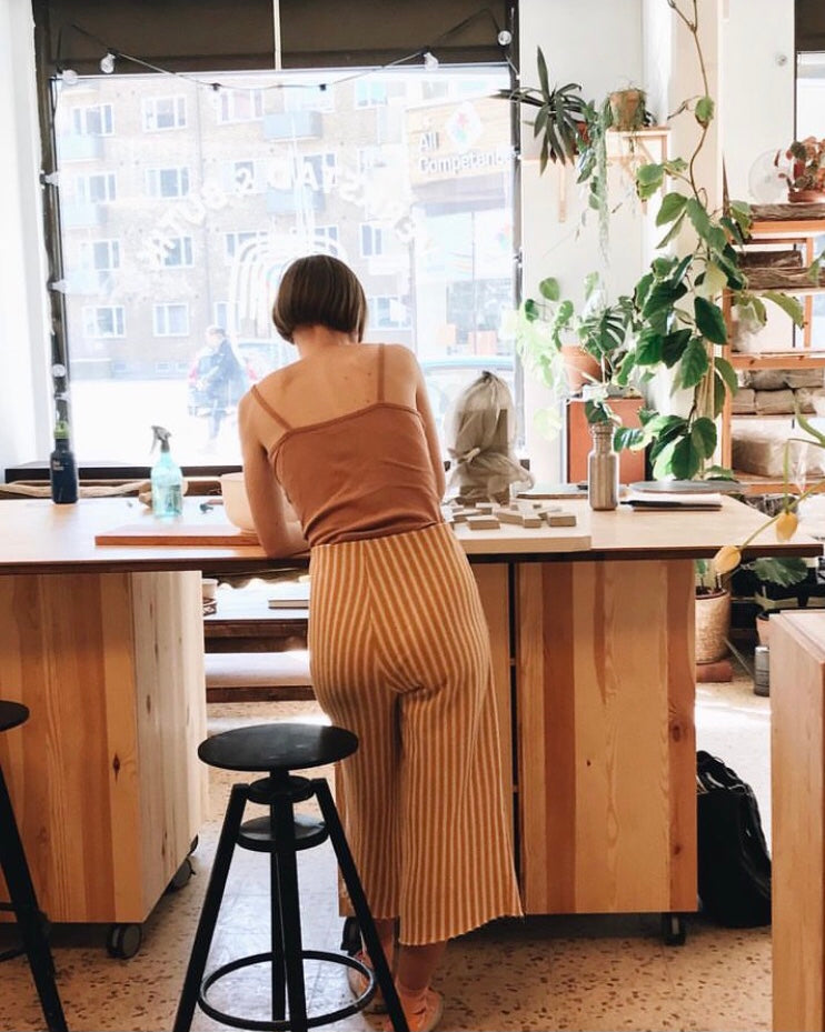 Woman working with clay